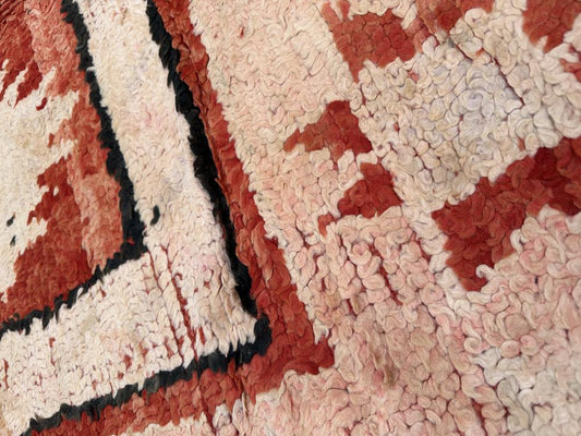 Vintage Moroccan Red + Neutrals Rug - 5' 5" x 10'x 6"