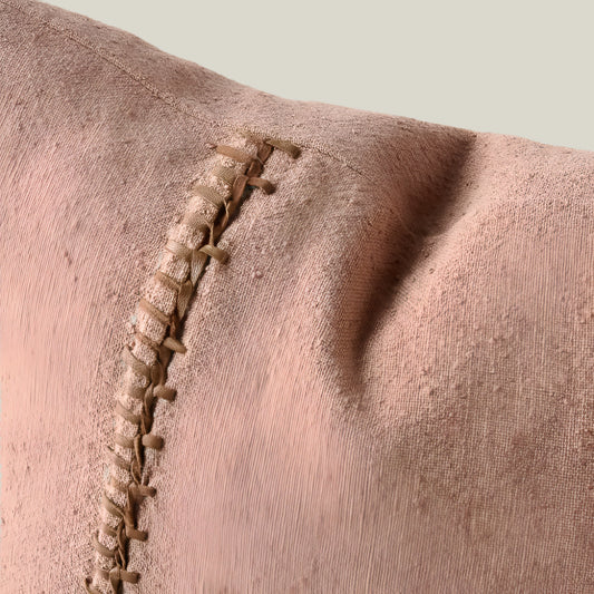 Leather Detail Clay Pillow