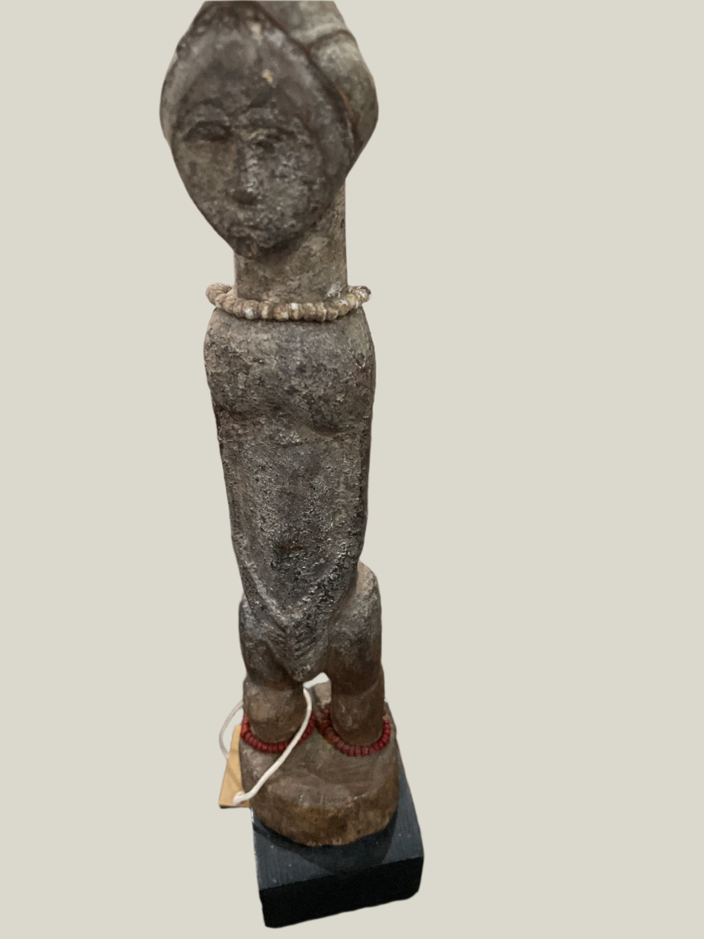 Wood Antique Baule Female Figure