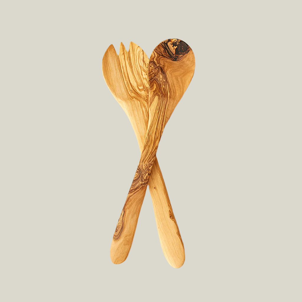Olive Wood Salad Server Set