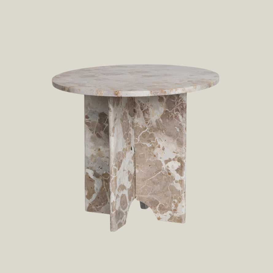 Marble Chestnut Side Table