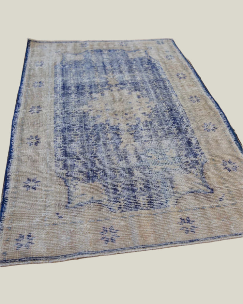 Blue Vintage Oushak Rug - 2'9" x 4'4"