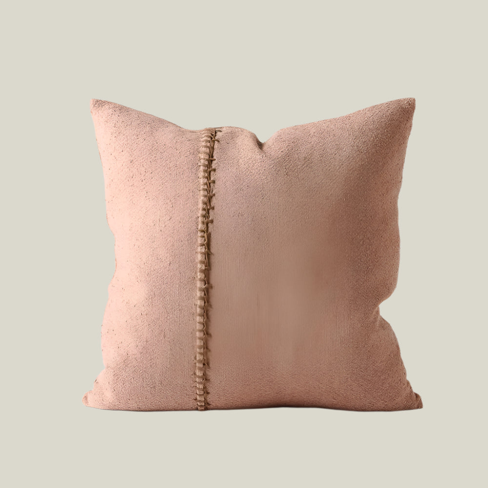 Square Clay Astrid Pillow with leather detail
