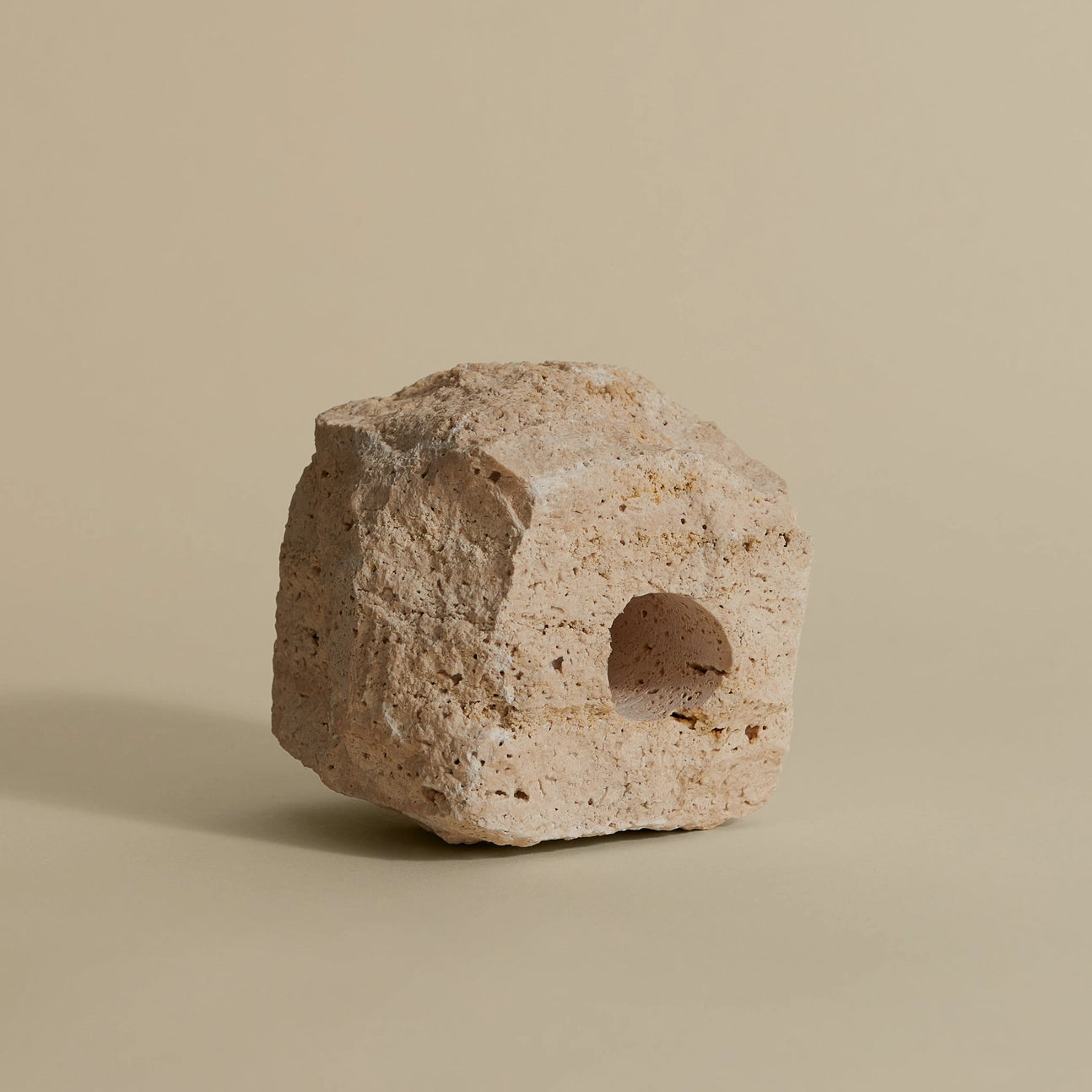Travertine Raw Candle Holder