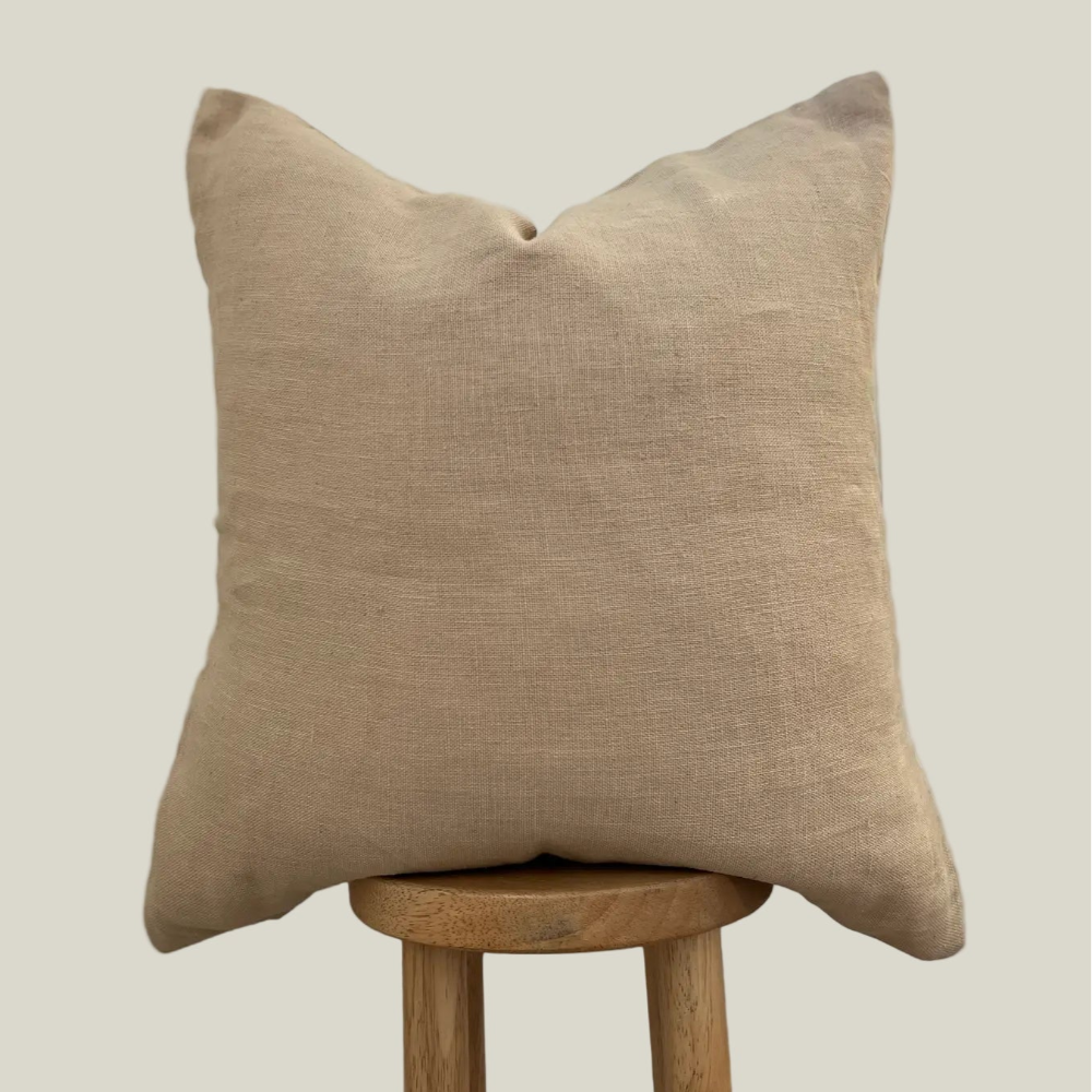 Cream Linen Pillow - 22"x22"