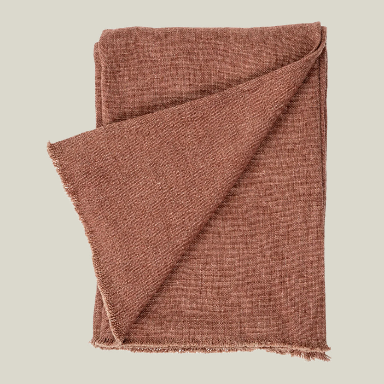 Elena Brick Linen Blanket