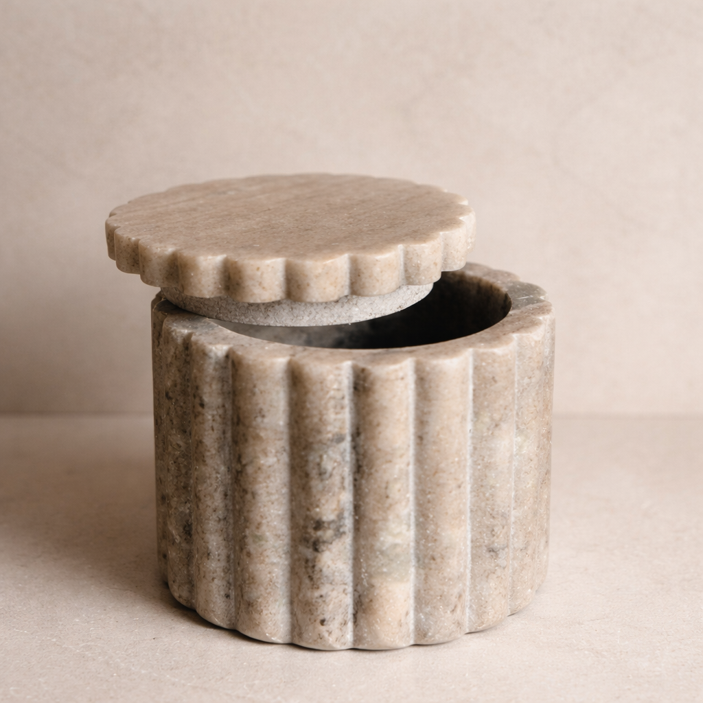 Fluted Marble Box