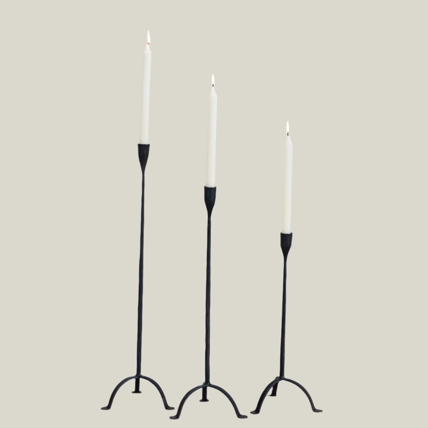 Cast Iron Footed Taper Candle Holder