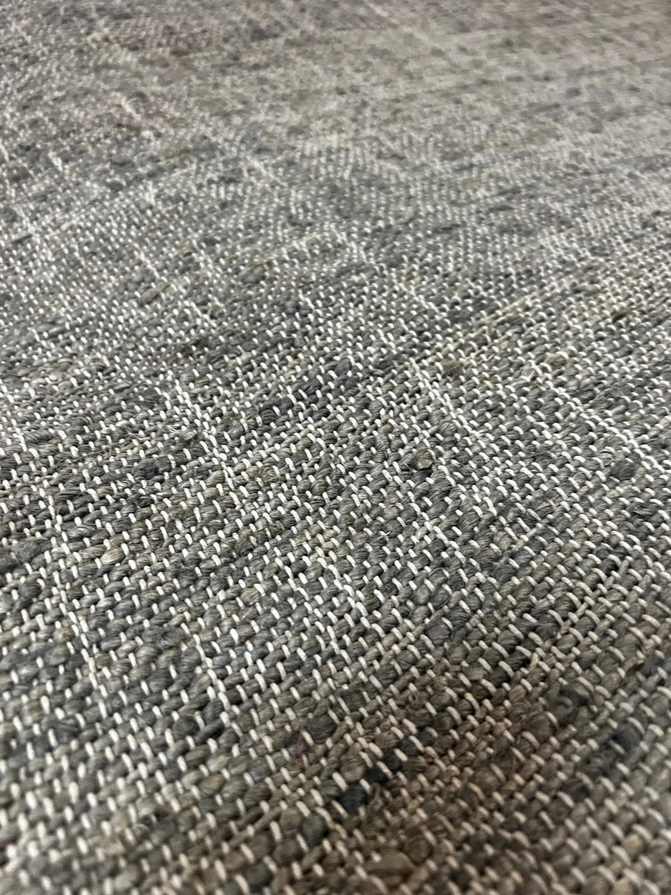 Handwoven Gray Jute Rug - 5' x 5'