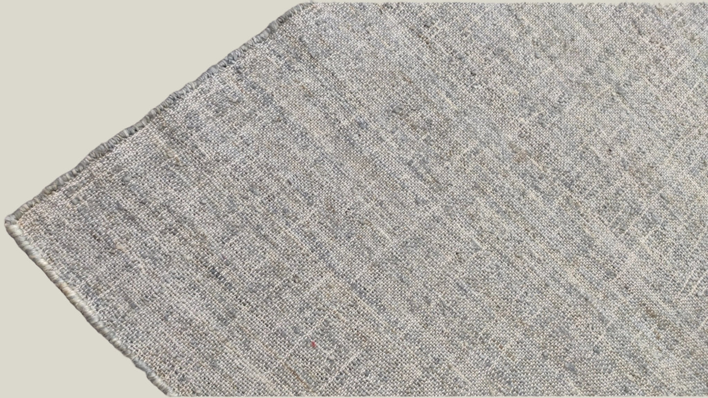 Handwoven Gray Jute Rug - 5' x 5'