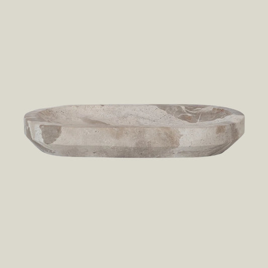 Oval Taupe Marble Dish