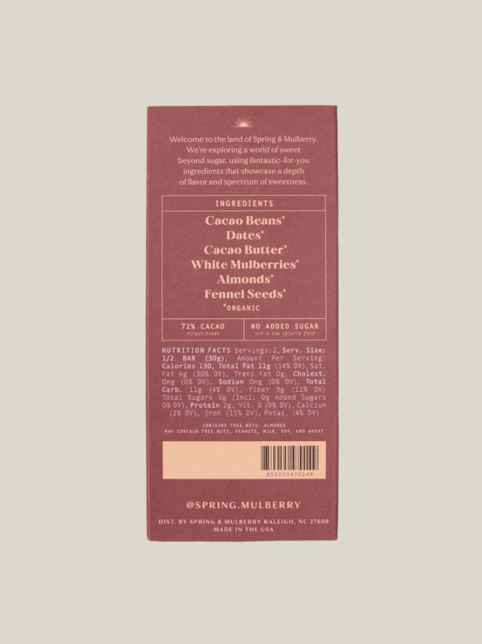 Spring & Mulberry Chocolate Bar