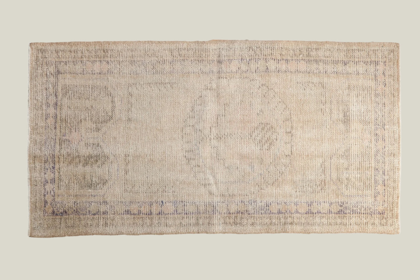 Cream Vintage Oushak Runner - 2'6" x 4'10"