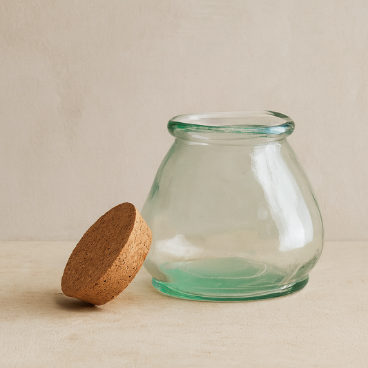 Sculpted Glass Storage Jar