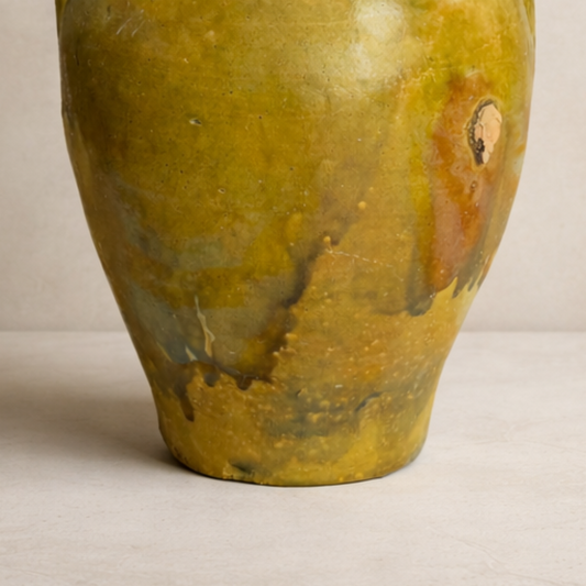 Vintage Glazed Olive Jar