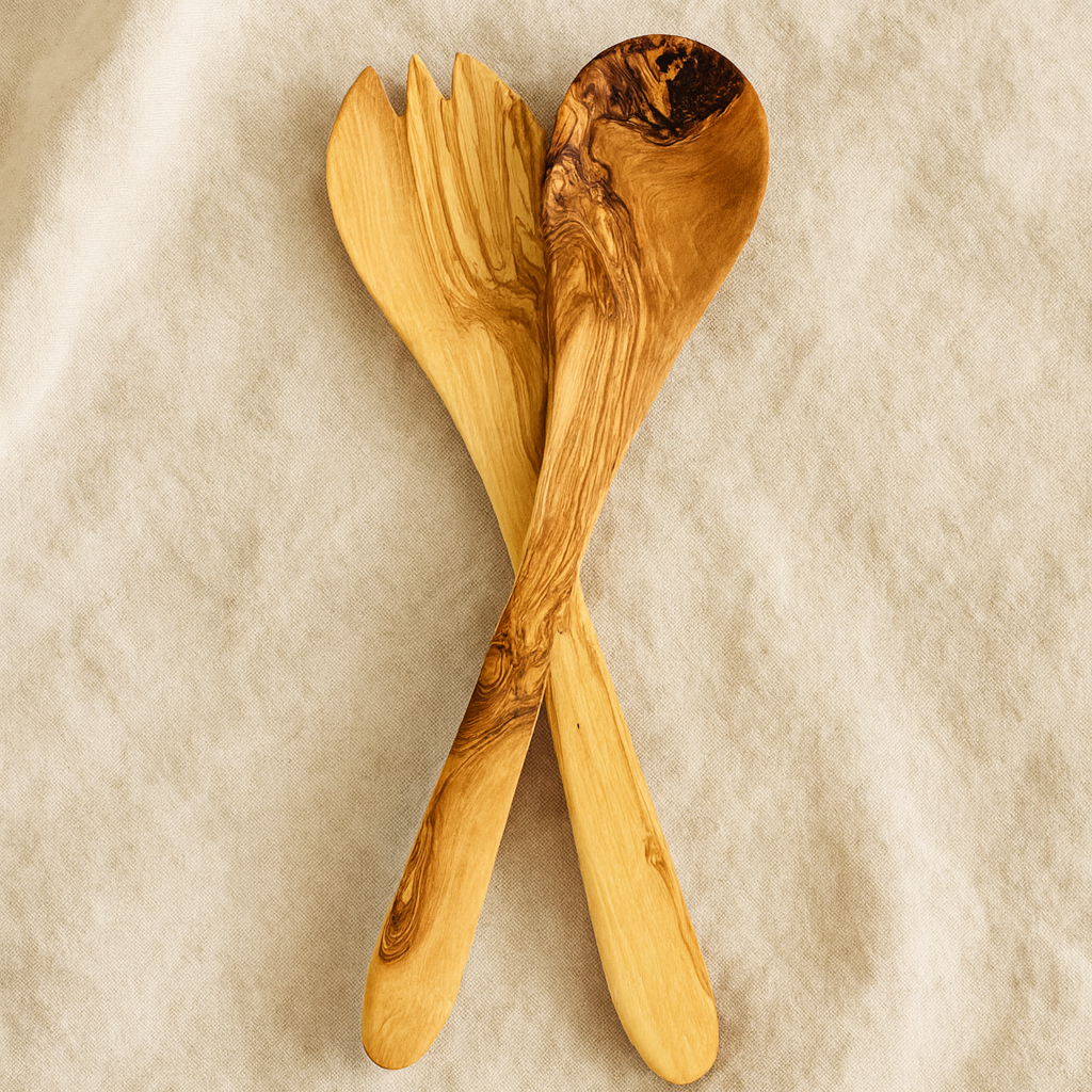 Olive Wood Salad Server Set
