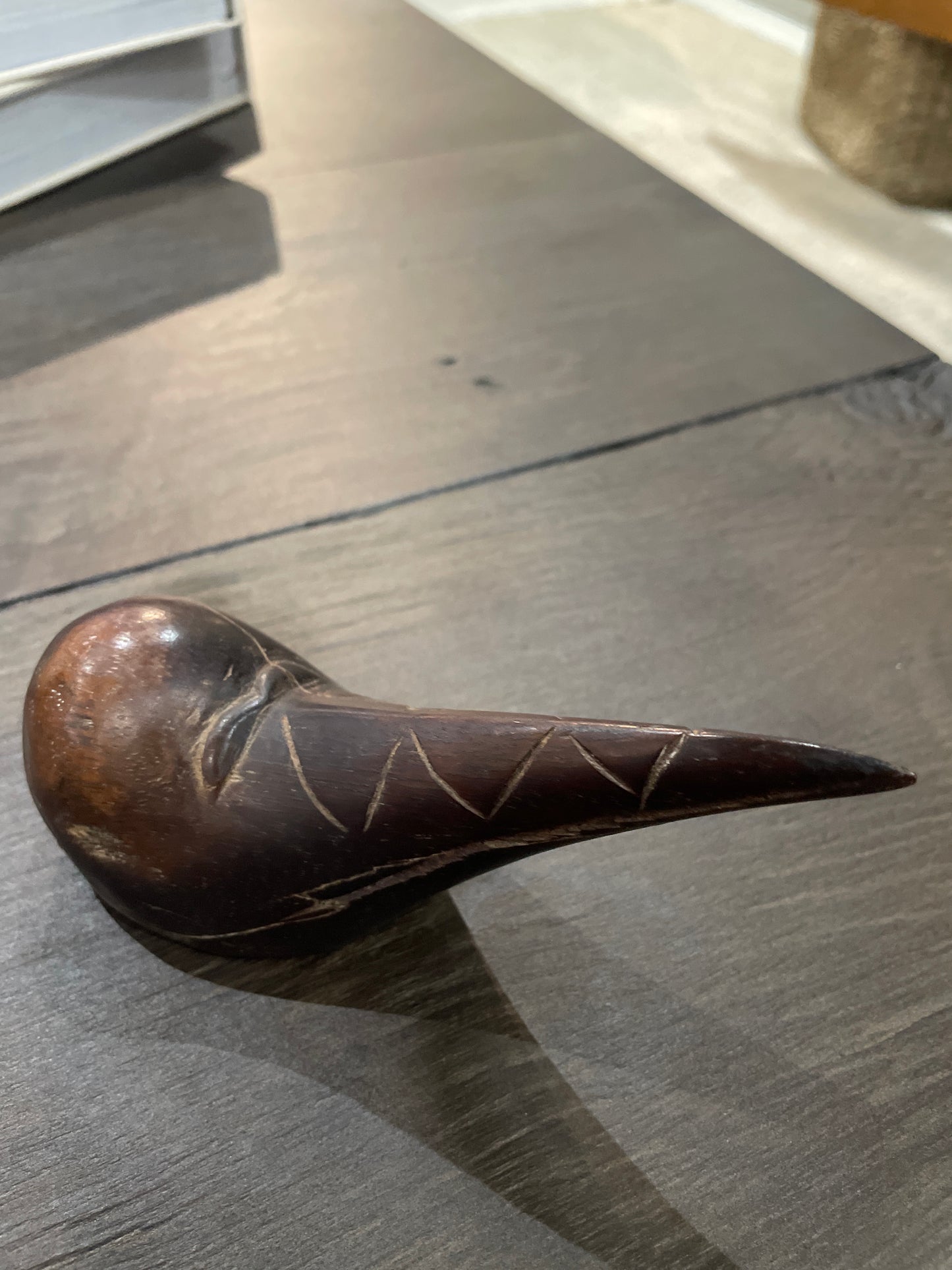 Wood Antique Miniature Bird Mask