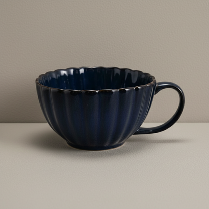 Stoneware Ribbed Mug