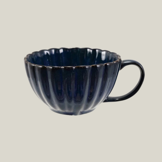 Stoneware Ribbed Mug