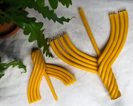 Beeswax Menorah Candle