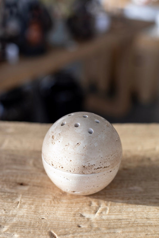 Travertine Incense Burner Dome