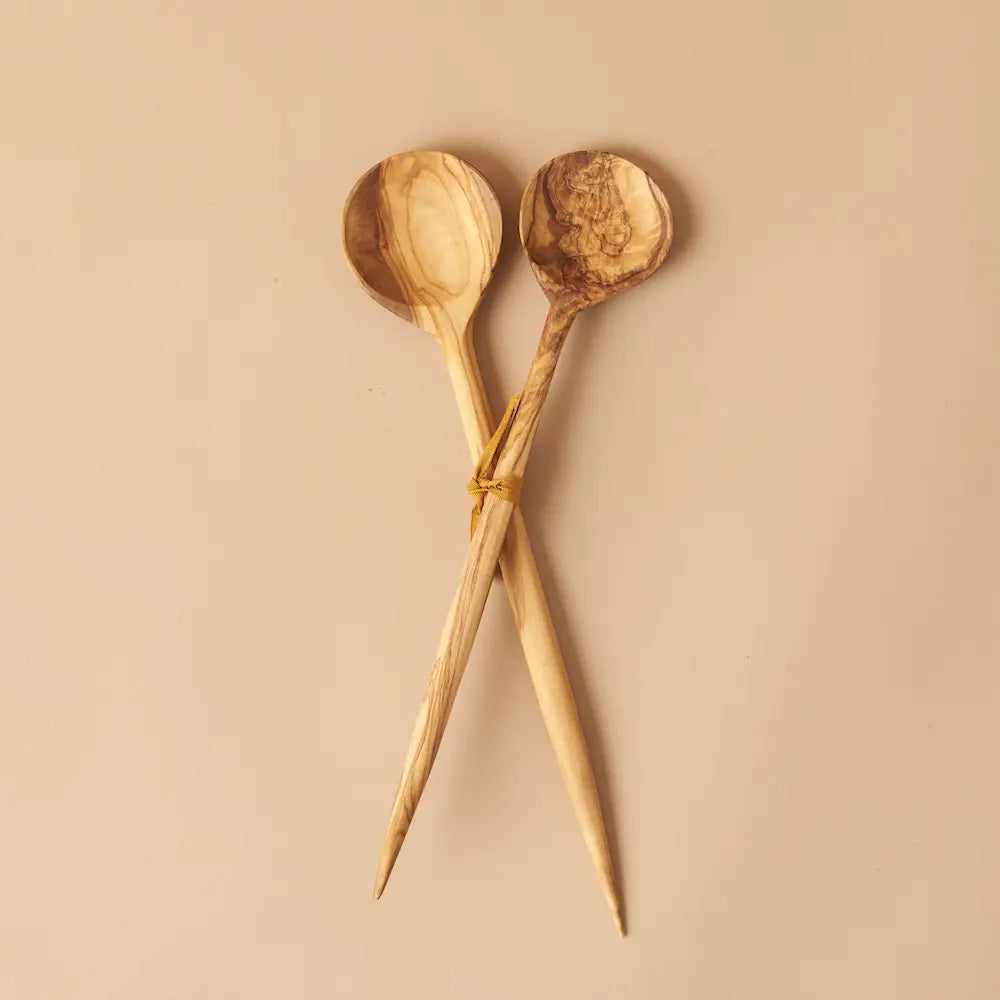 Olive Wood Salad Servers