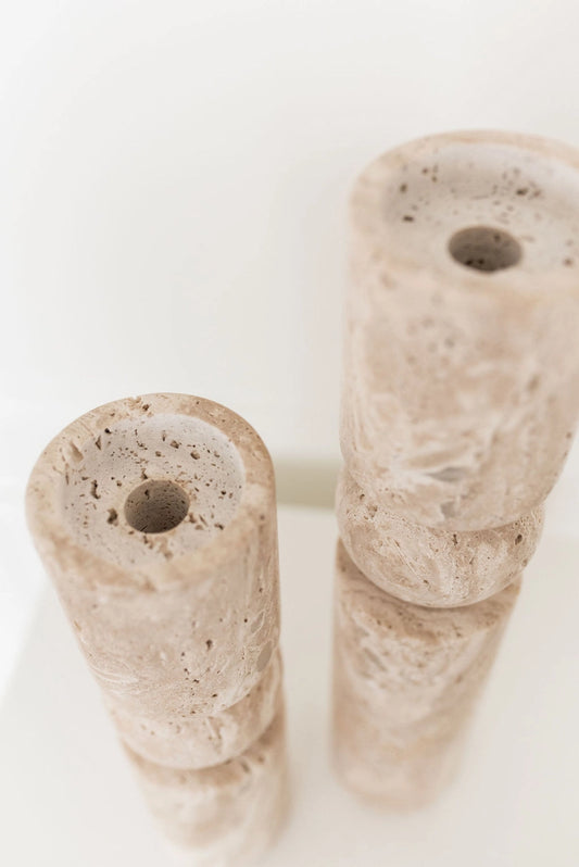 Travertine Candle Holders