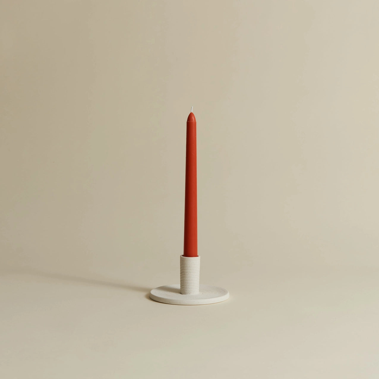 Ivory Wave Taper Candleholder