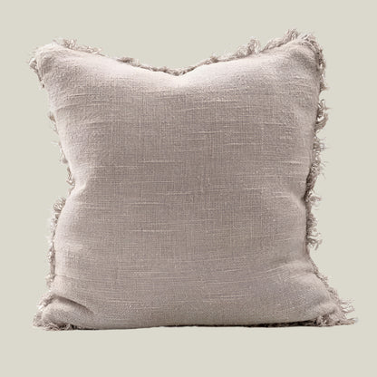 Square Linen Bedouin Pillow with Fringe