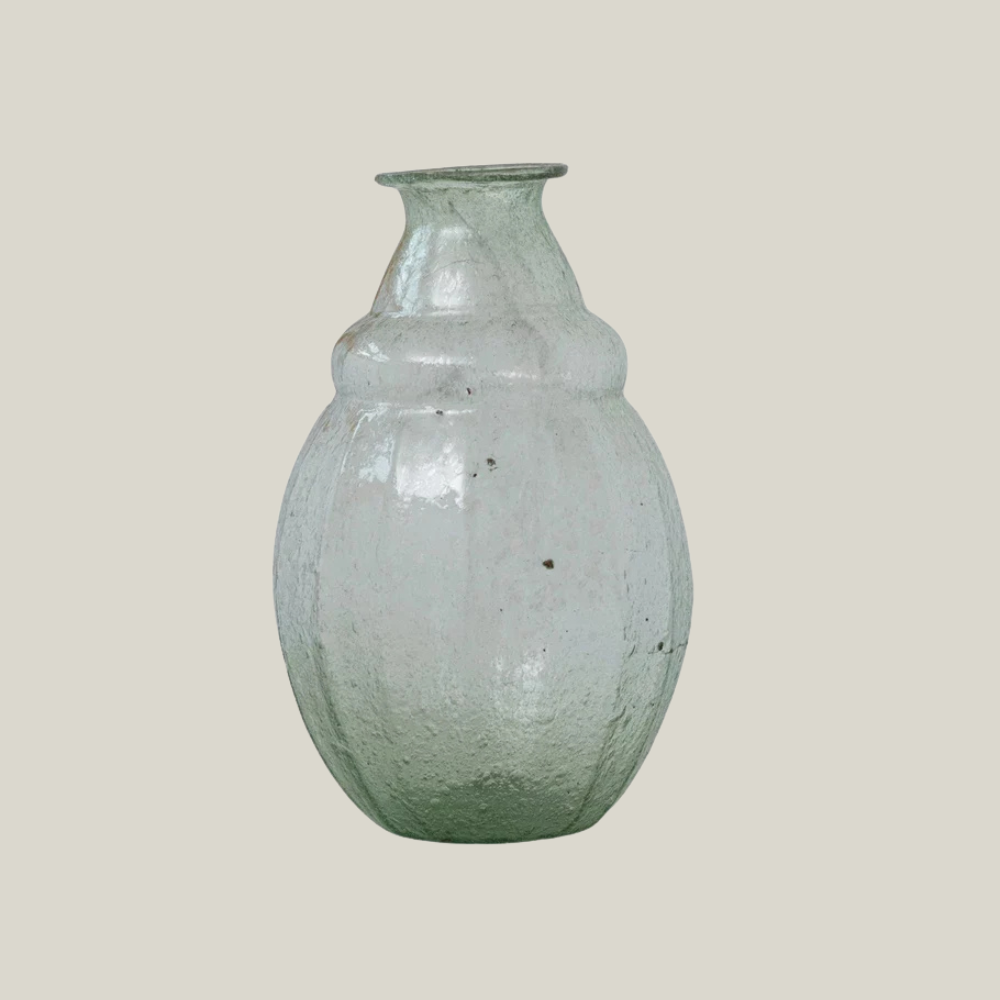 Green Bubble Glass Vase