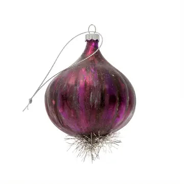 Glass Red Onion Ornament