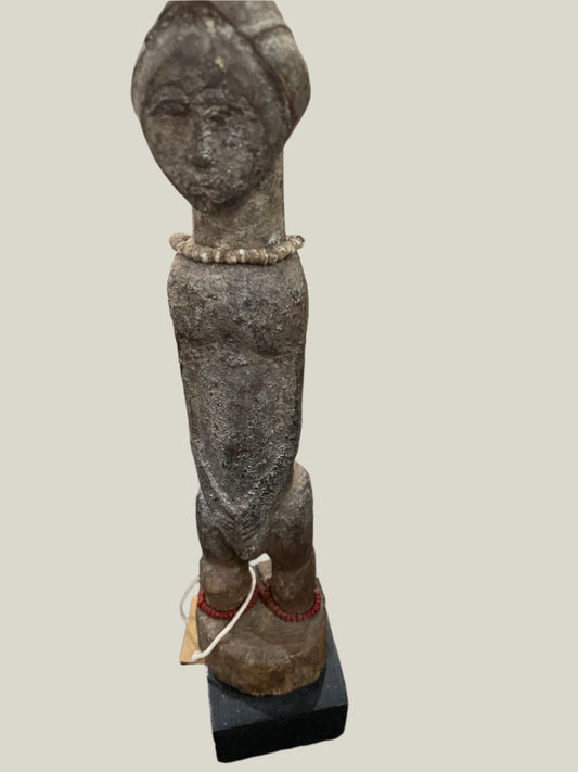 Wood Antique Baule Female Figure