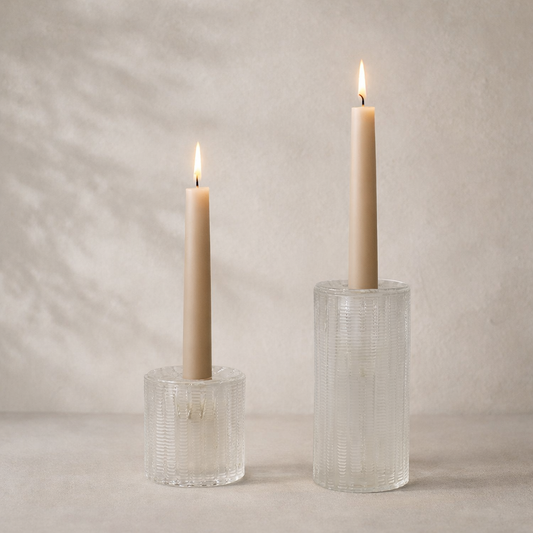 Cut Glass Taper Candle Holder