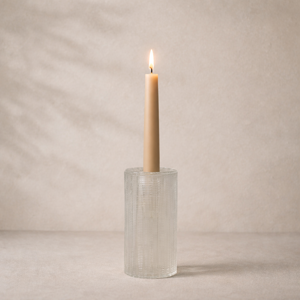 Cut Glass Taper Candle Holder