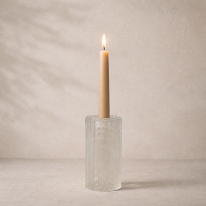 Cut Glass Taper Candle Holder