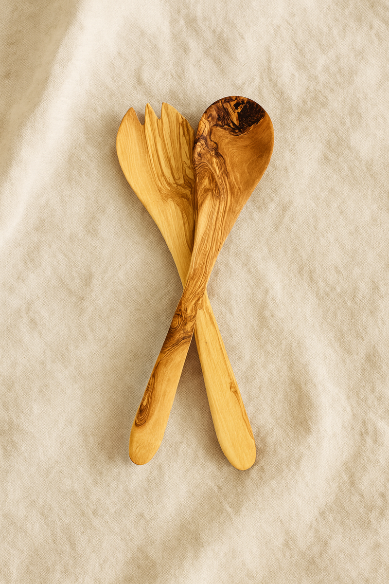 Olive Wood Salad Server Set