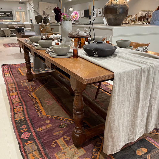 Vintage Oak Library Dining Table