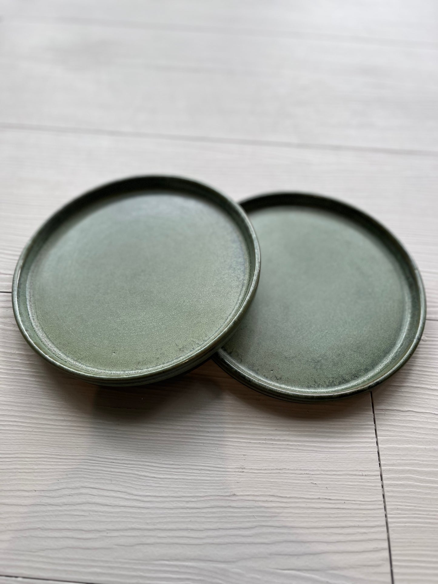Ash Teal Stoneware Plate