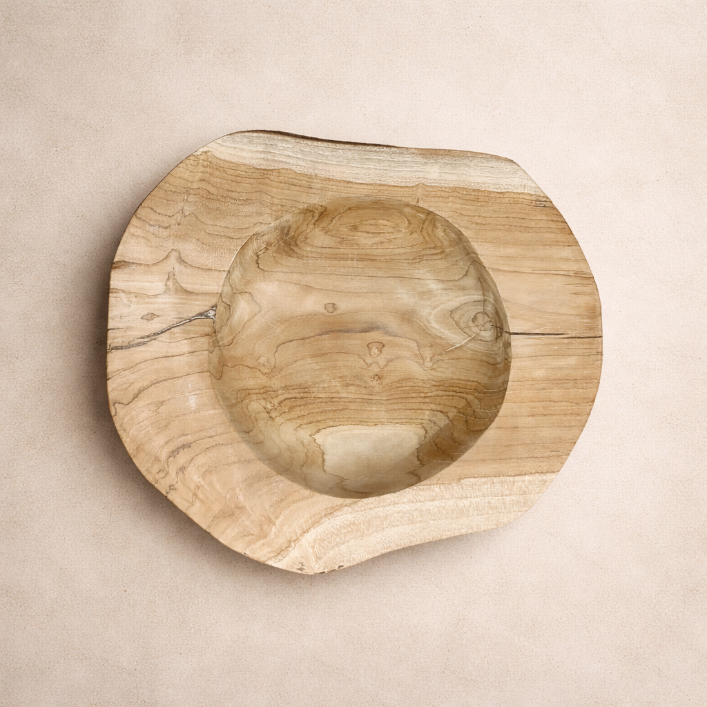 Natural Teak Wood Bowl