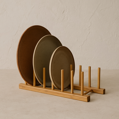 Bamboo Plate Display Rack