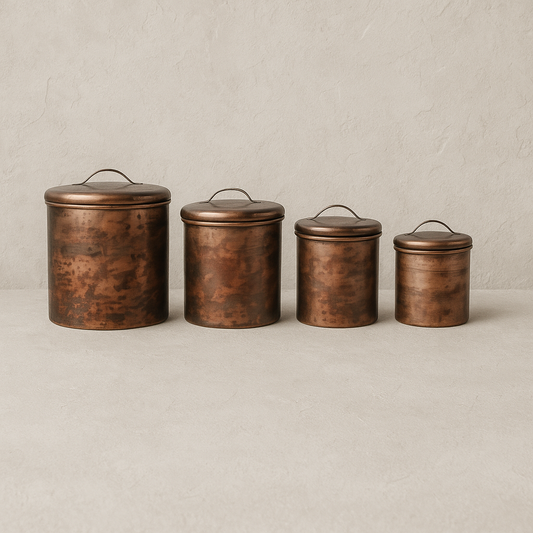 Oxidized Copper Canisters (Set of 4)