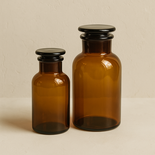 Brown Glass Bottle w/ Stopper