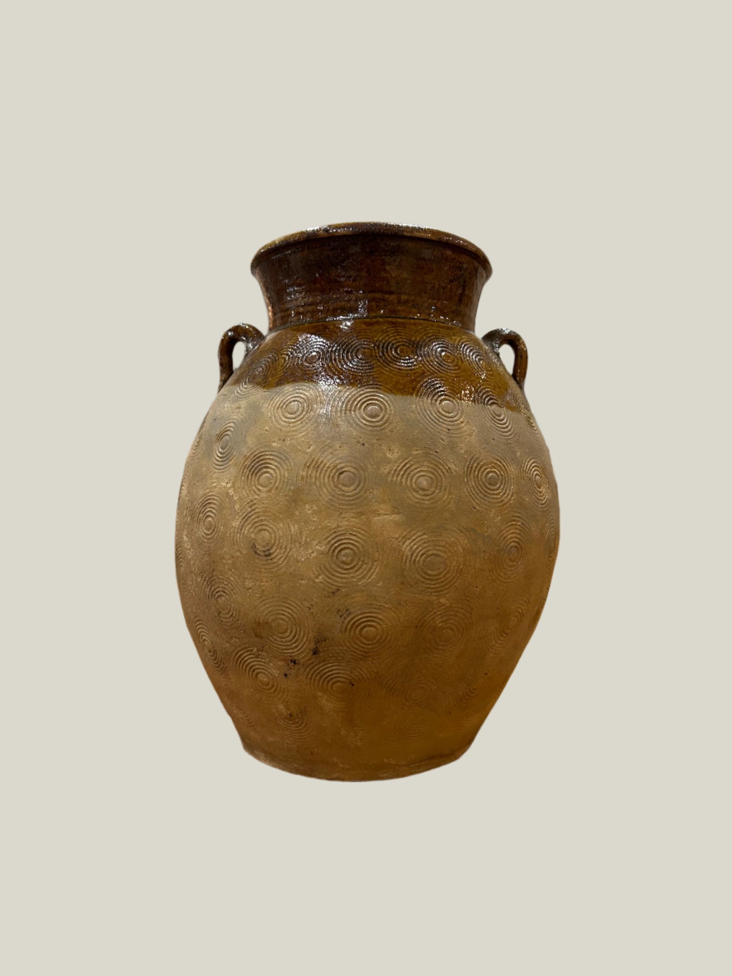 Vintage Glazed Embossed Pot