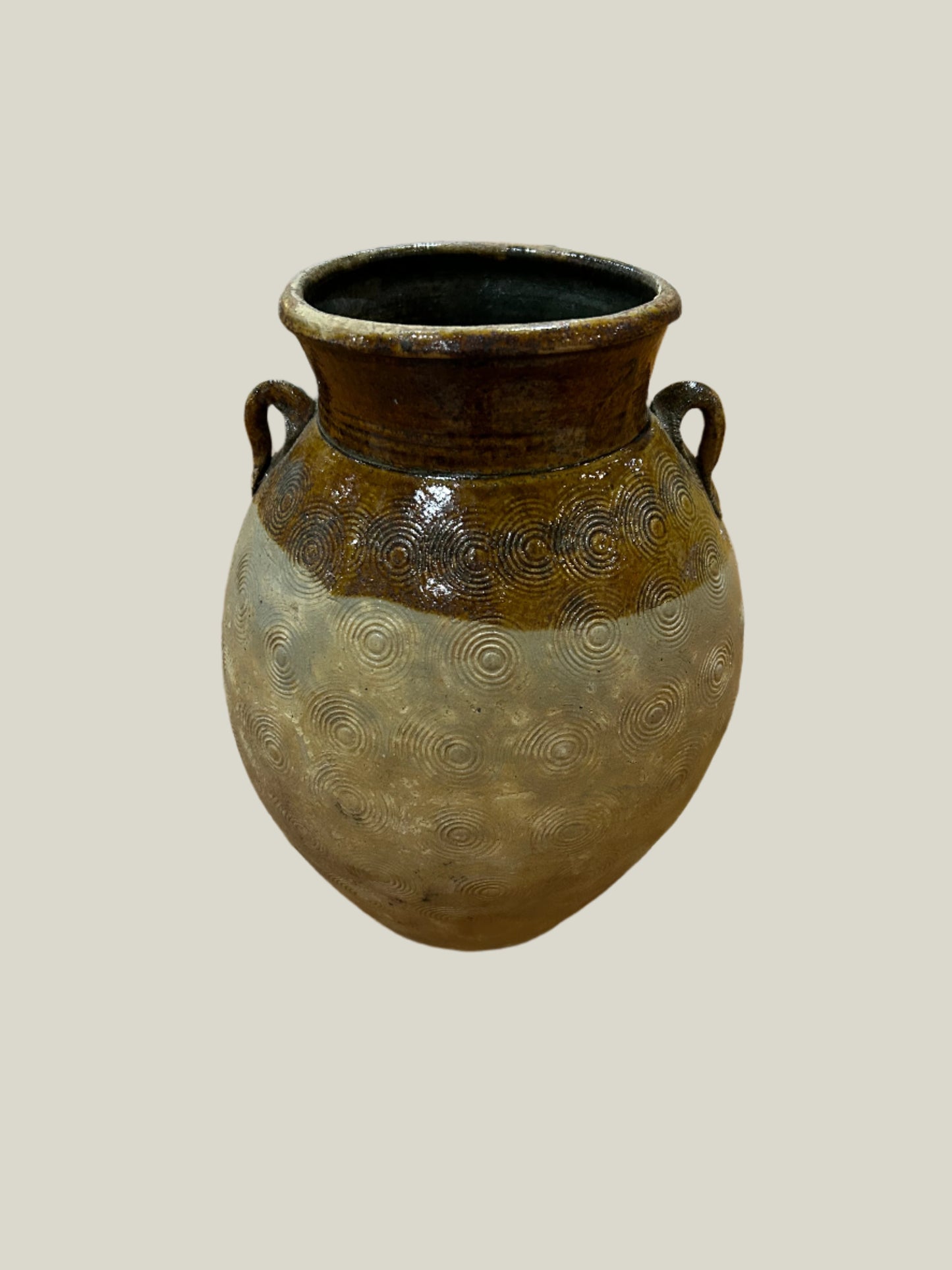 Vintage Glazed Embossed Pot