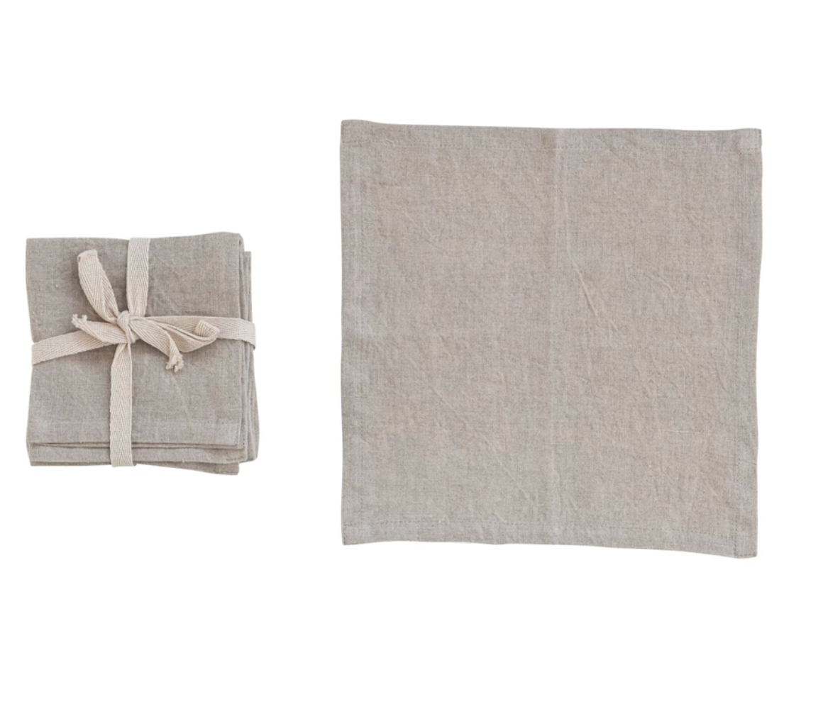 Linen Cocktail Napkin Set