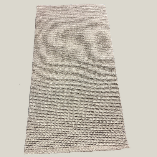 Handwoven Gray Wool Rug - 2'7" x 4'7"