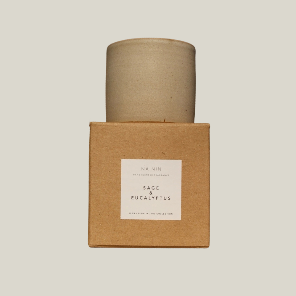 Na Nin Off White Ceramic Candle