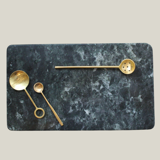 Green marble cheese board