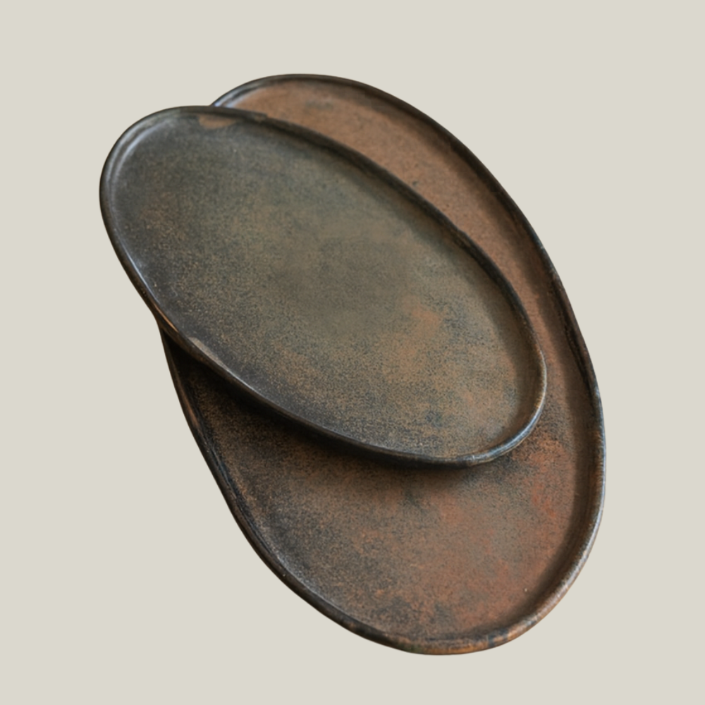 Rust Oval Serving Platter