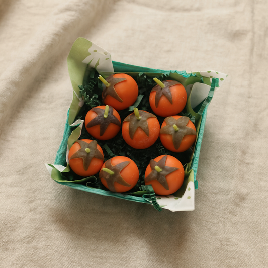 Orange Cherry Tomato Beeswax Birthday Candles